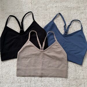 Maurices New NWOT Stretch Smooth Bralette Trio in Black, Blue, and Taupe